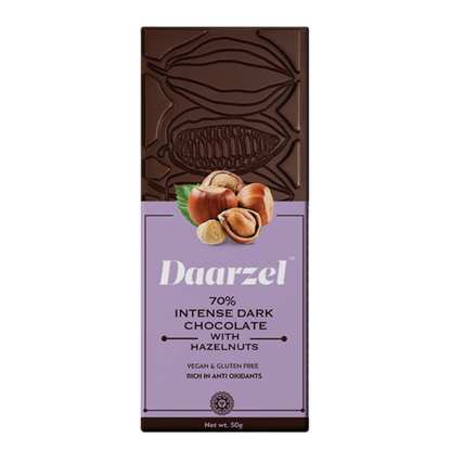 70% Intense Dark Chocolate with Hazelnut | Vegan & Gluten Free