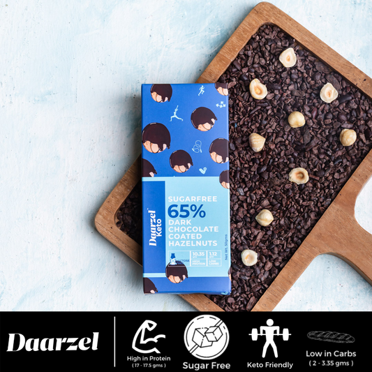 65% Sugar Free Dark Chocolate Coated Hazelnut | High Protein | Low Carbs