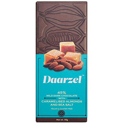 45% Mild Dark Chocolate with Caramelised Almonds with Sea Salt | Vegan & Gluten Free