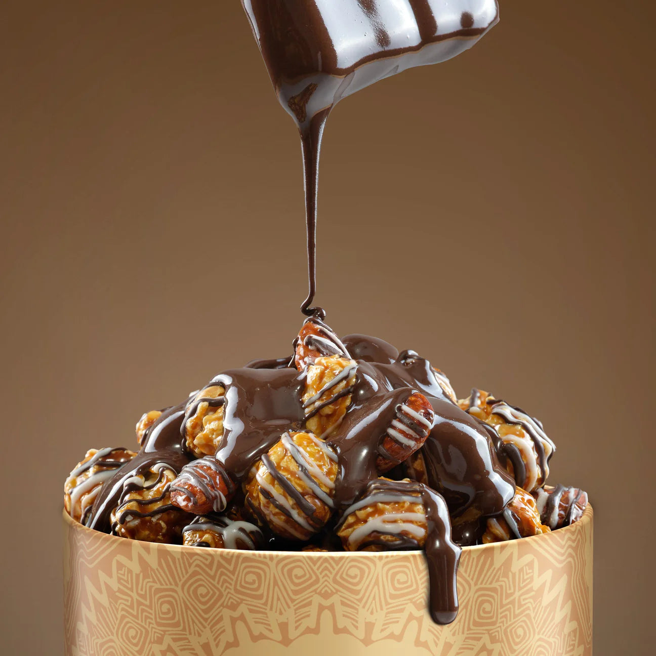 Nutty Tuxedo Chocolate Popcorn